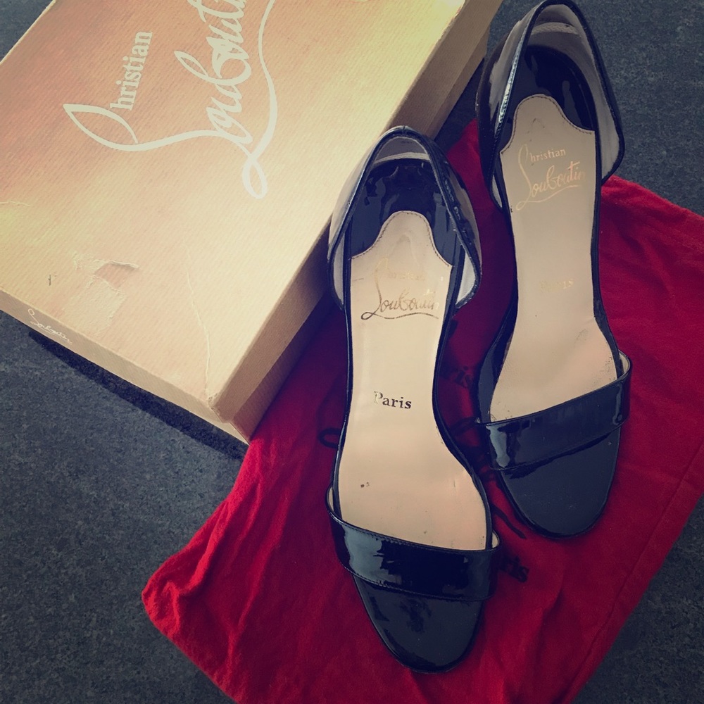 Louboutin patent heel
